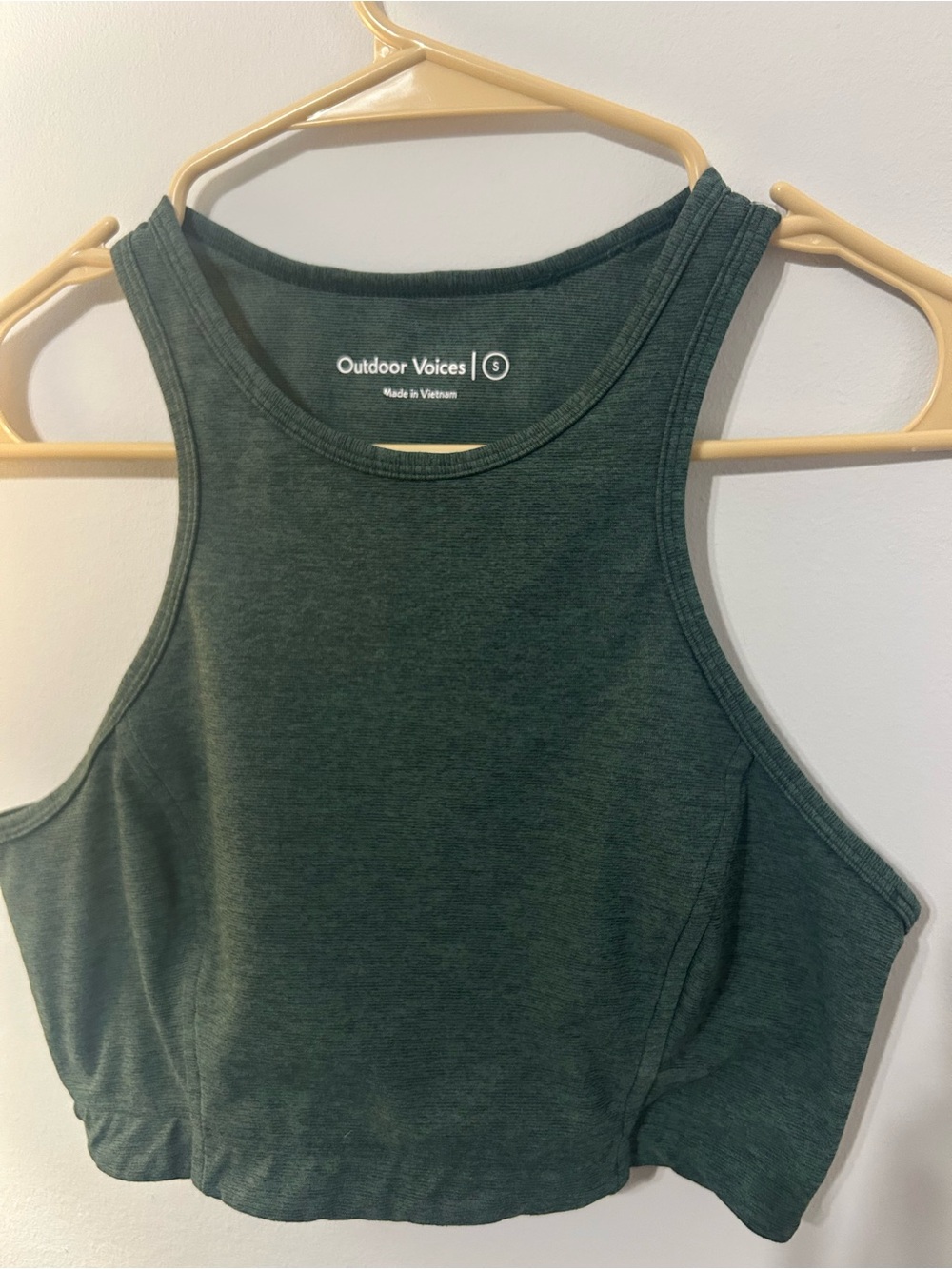 Outdoor Voices Deep Green High-Neck Cropped Tank